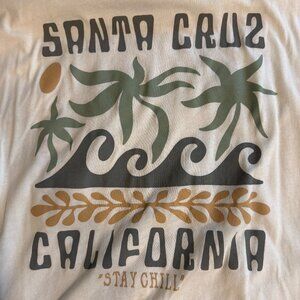 Santa Cruz California Men’s XL Tall T-Shirt – White Graphic Tee